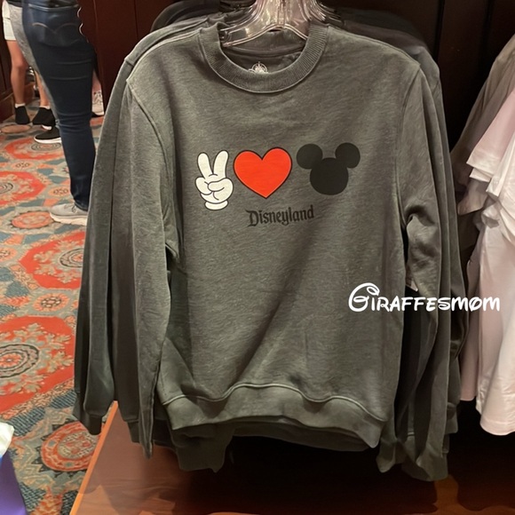 Disney Parks 2025 Disneyland Peace Love Mickey Crewneck Sweater